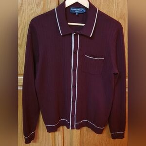 Paisley & Gray M Slim Fit DEEP WINE BURGUNDY Cardigan Sweater (Vintage ?)